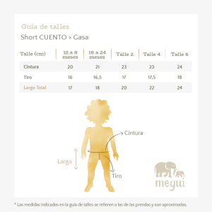 Talles Short Cuento